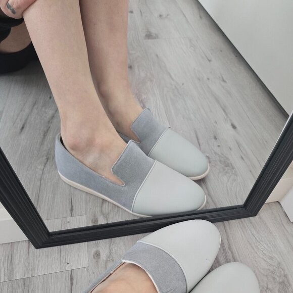 Dooeys | gray recycled vegan suede preppy house loafers shoes | WMS 7.5 - Picture 1 of 10
